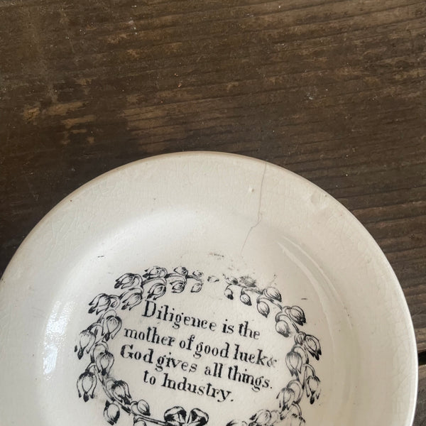 1840s Motto Plate - Diligence