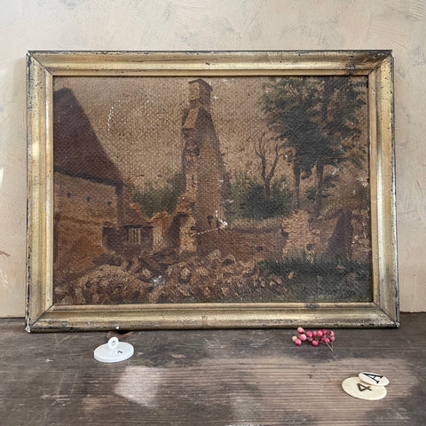 Antique Church Ruin Painting