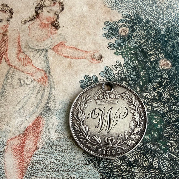 Victorian W Love Token Charm