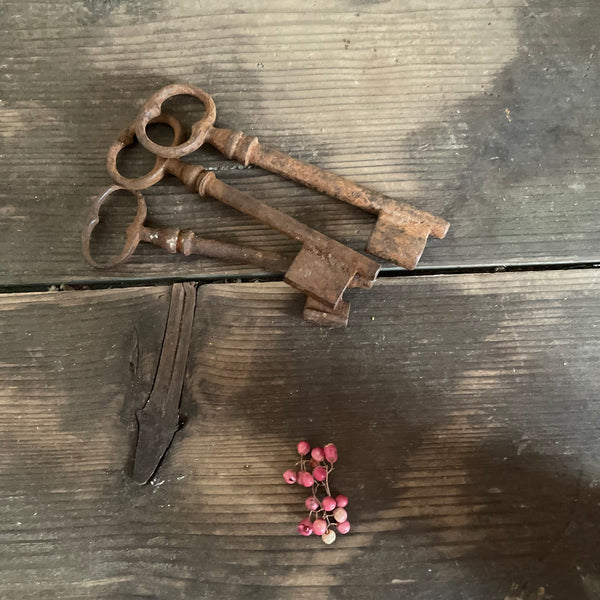 3 Large Antique Keys