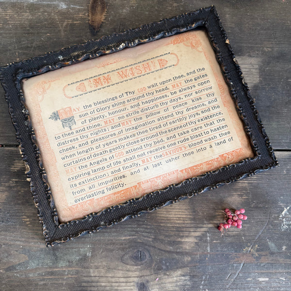 Antique 'My Wish' Frame