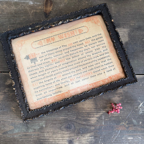 Antique 'My Wish' Frame