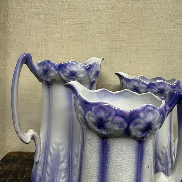 Antique Purple Floral Embossed Jug