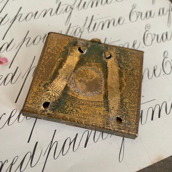Victorian Brass Picture Easel Needle Case