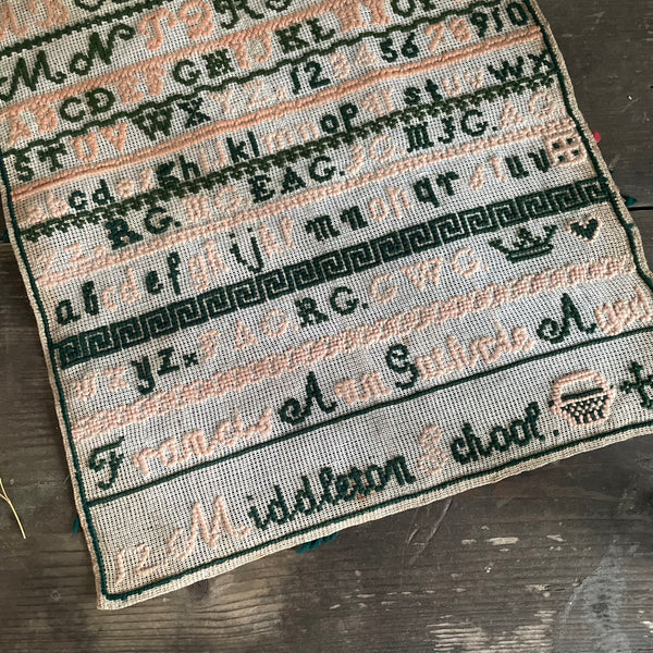 Antique Victorian Middleton School Sampler