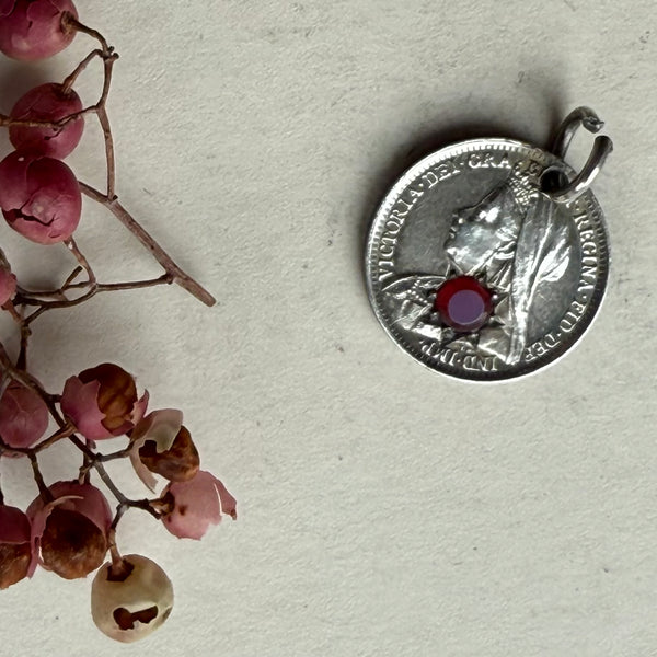 Victorian Red Paste Gem Love Token Charm