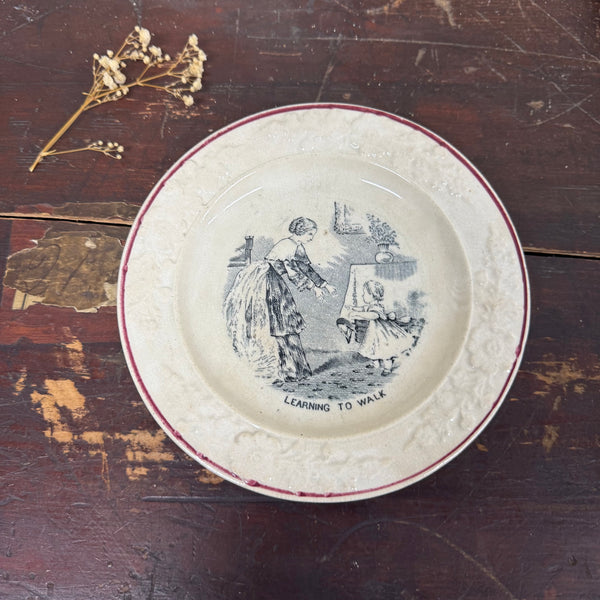 Victorian 1880s Learn to Walk Transfer Plate
