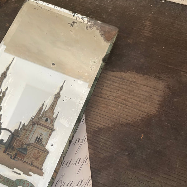 Antique French Souvenir 1900 Mirror