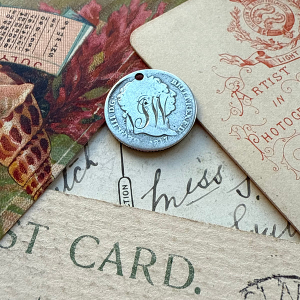 Victorian JW Love Token Charm