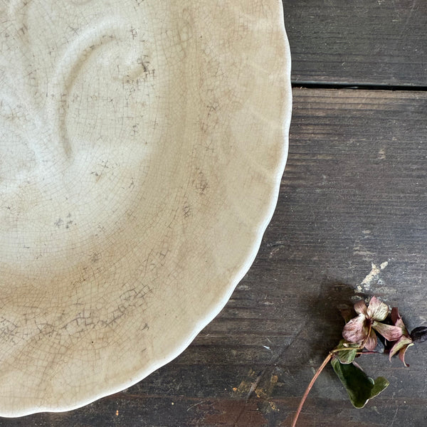 Antique Meat Stained & Crazed Plate