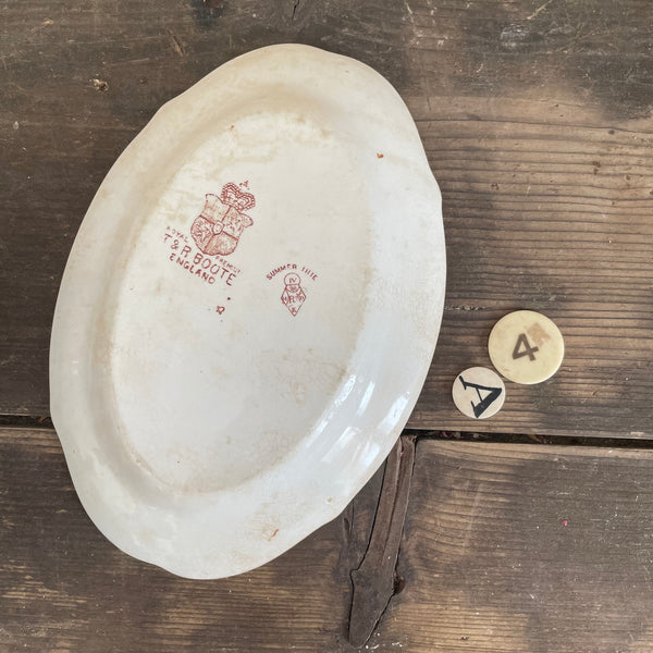 Antique Oval Butterfly Plate