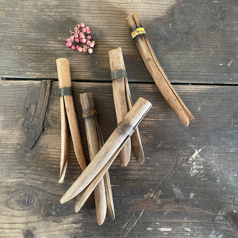 Antique Wooden Pegs x 5