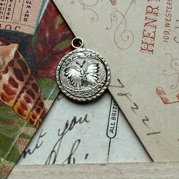 Victorian Pictorial Butterfly Love Token Charm