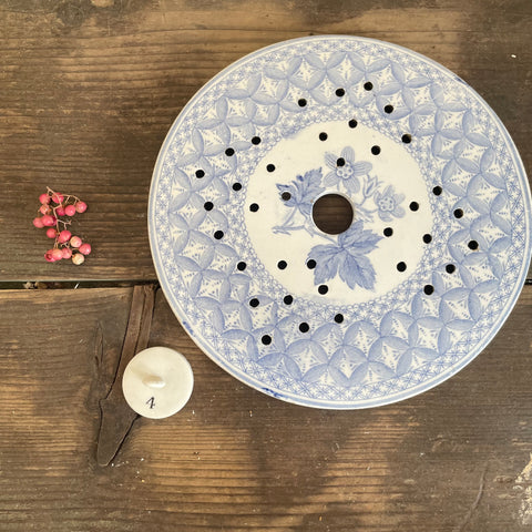 Antique Transfer Ceramic Strainer