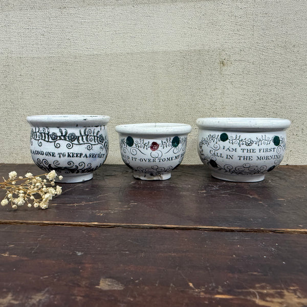 Antique Victorian Motto Pots