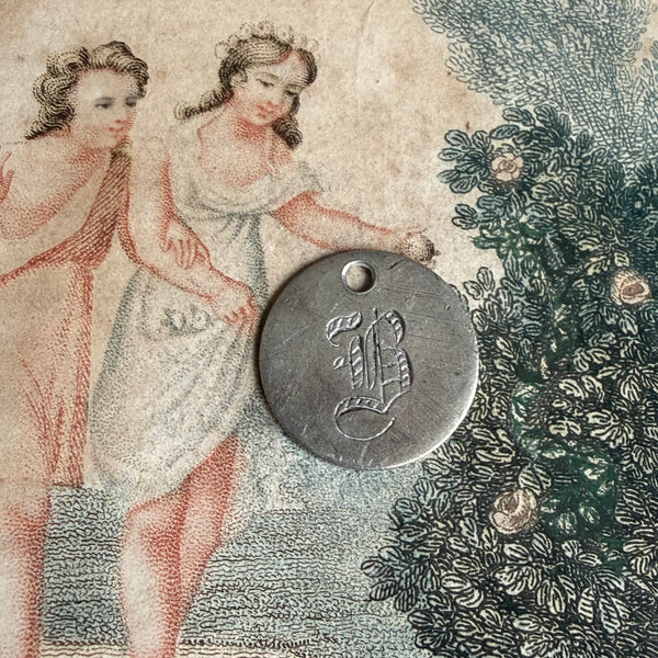 Victorian B Love Token Charm