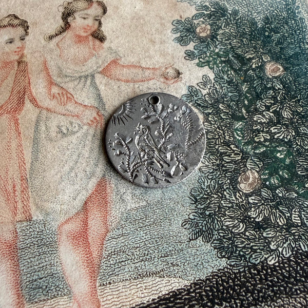 Victorian Bird Pictorial Love Token Charm