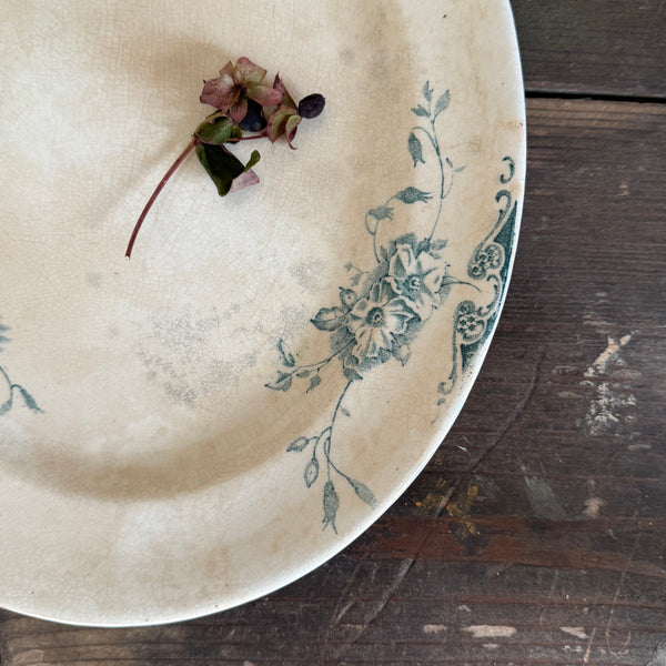 Antique Transferware Stained & Crazed Plate