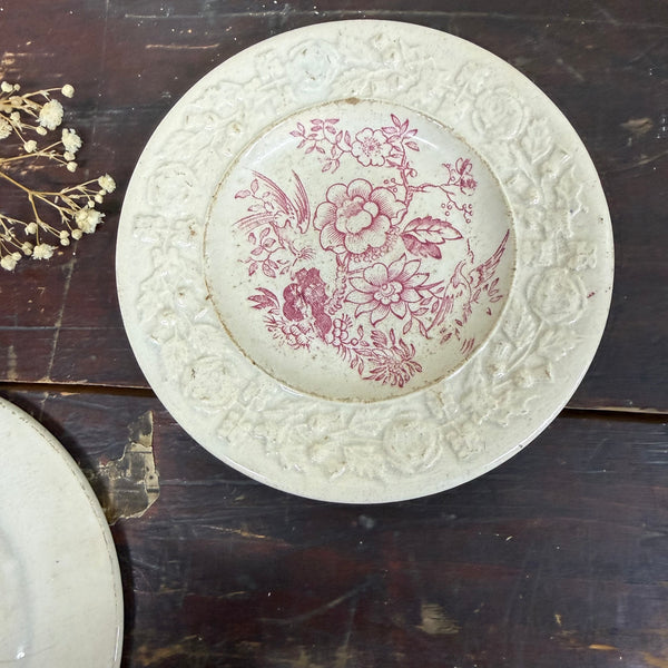 Victorian Pink Transfer Floral Plate