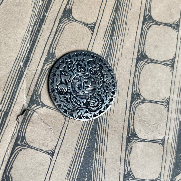 JP Initial with Florals Love Token Charm