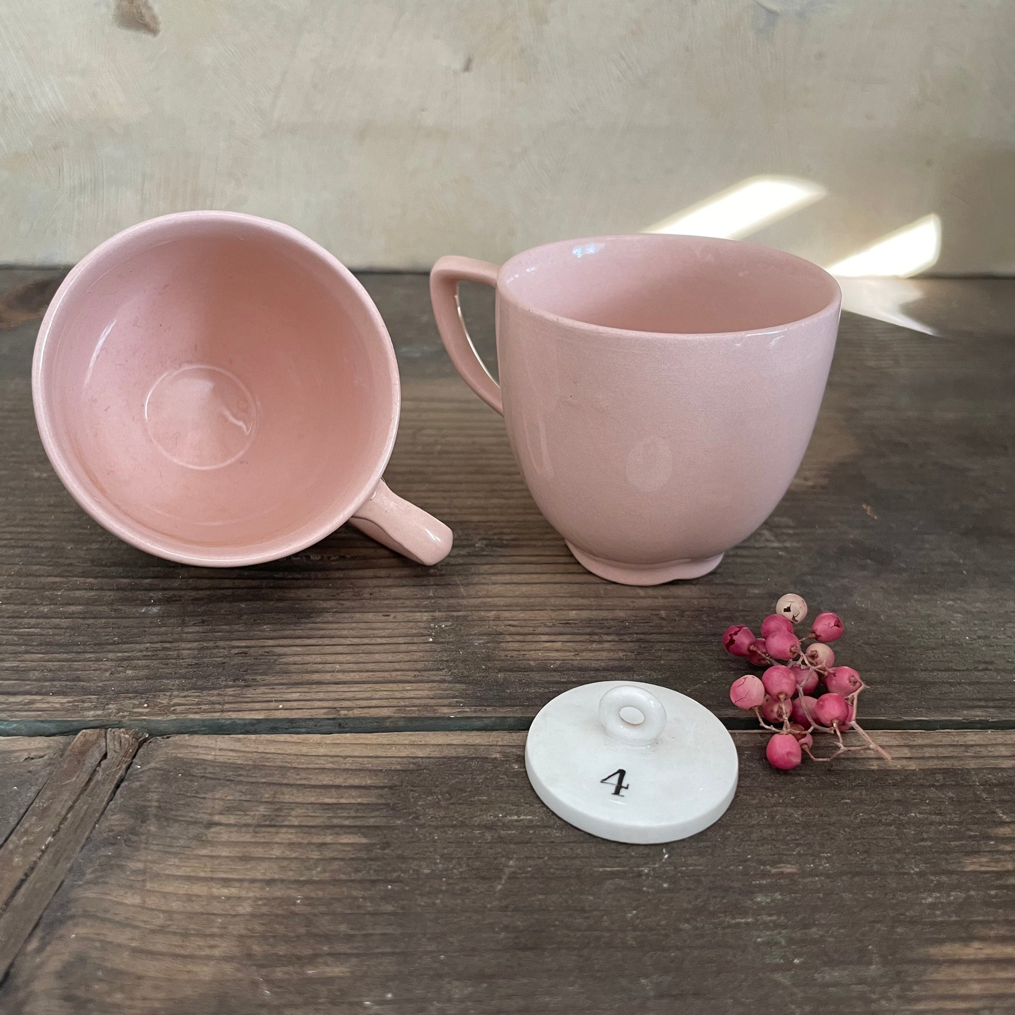 Two Vintage Pink Child Tea Cups