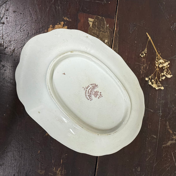 Vintage Red Floral Transfer Plate