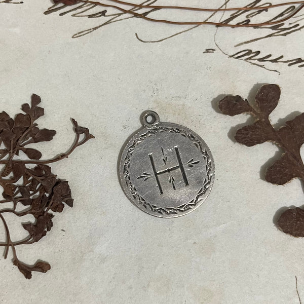 Victorian H initial Love Token Charm
