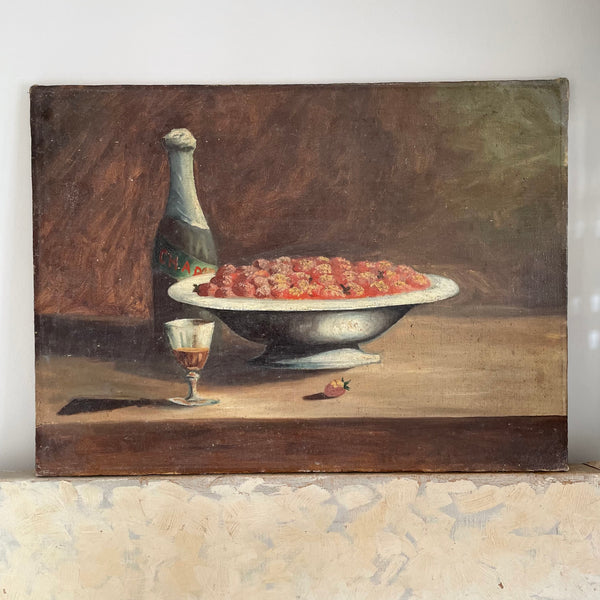 French Strawberries & Champagne Painting
