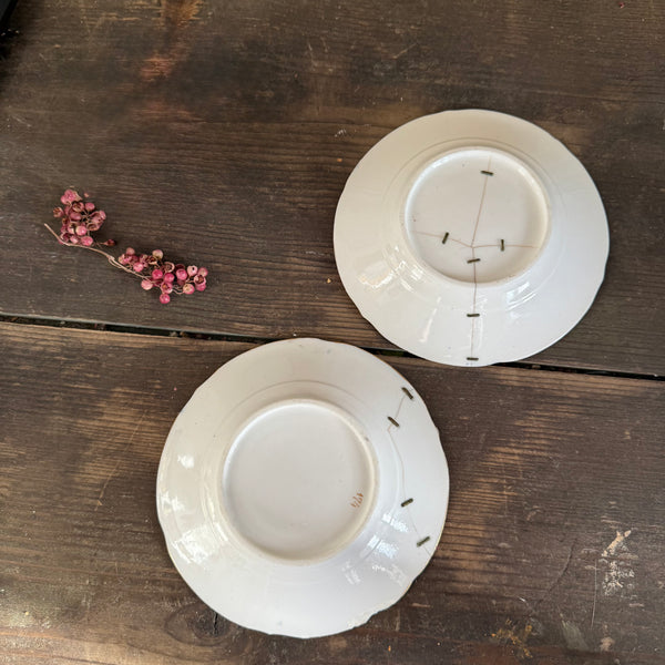 Antique Staple Repair Saucers