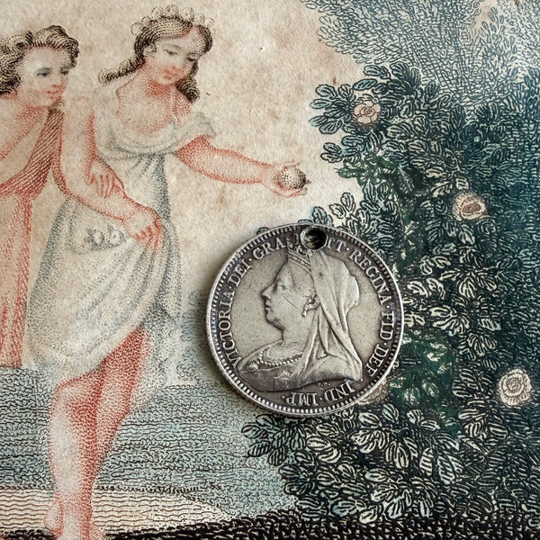 Victorian W Love Token Charm
