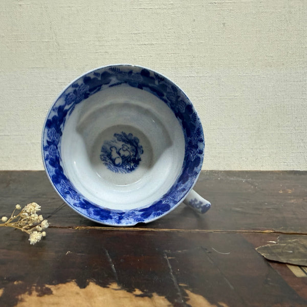 Victorian Blue Transfer Cow Cup