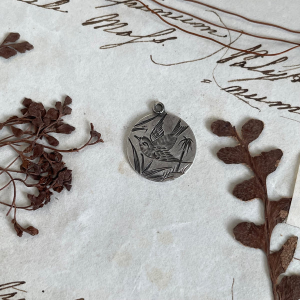 Victorian Bird Pictorial Love Token Charm