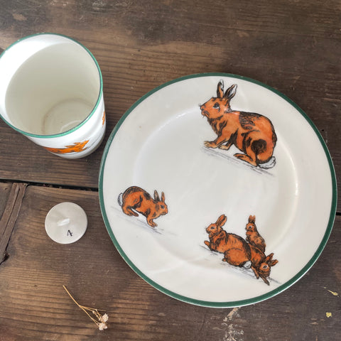 Antique Rabbit Plate & Cup