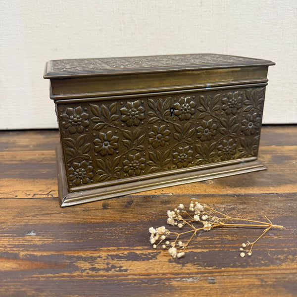 Antique Metal Floral Embossed Box
