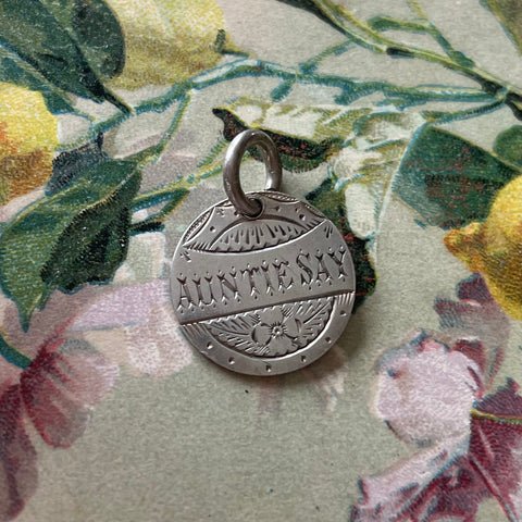 Victorian Auntie Say Love Token Charm