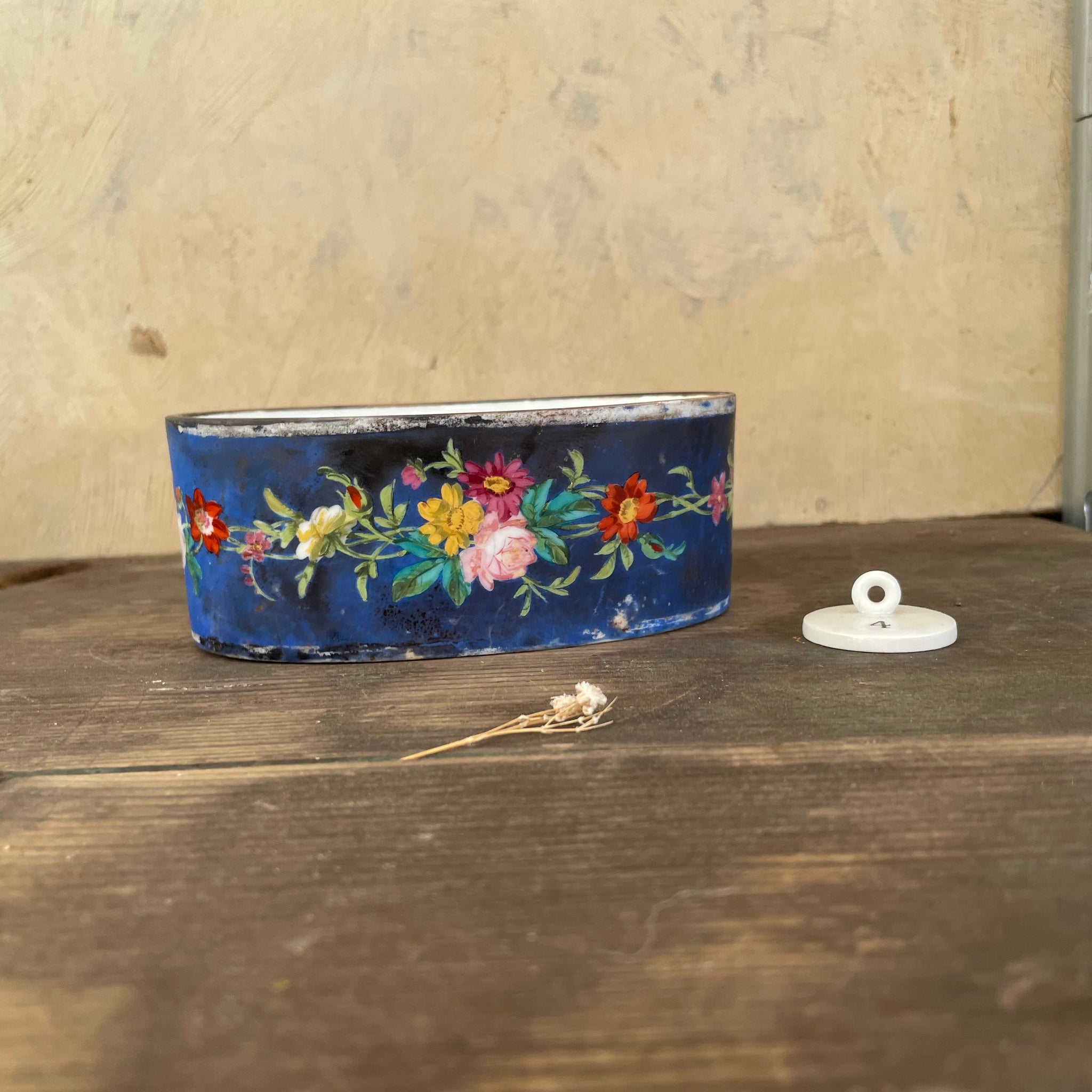 Antique Floral Ceramic Dish