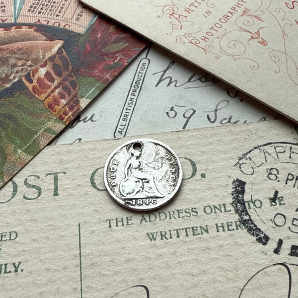 Victorian H Love Token Charm