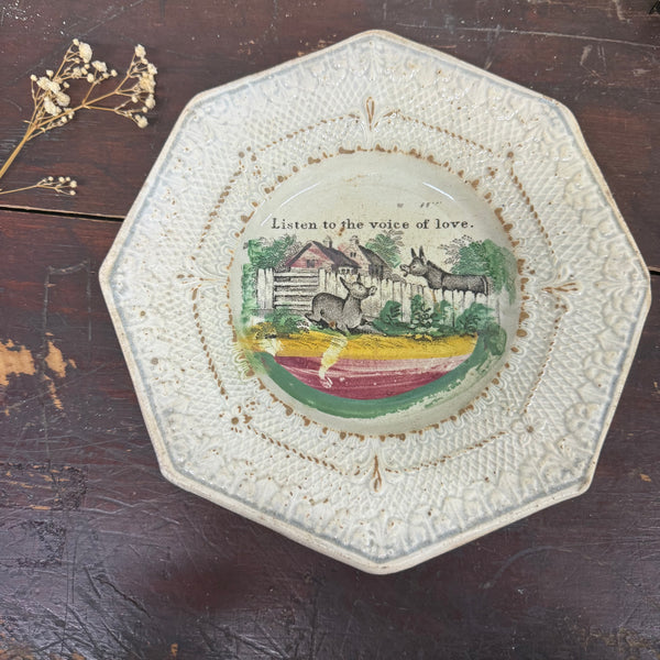 Antique Victorian Donkey Plate