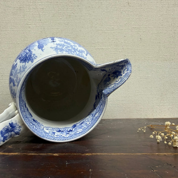 Antique Victorian Blue Transfer Jug