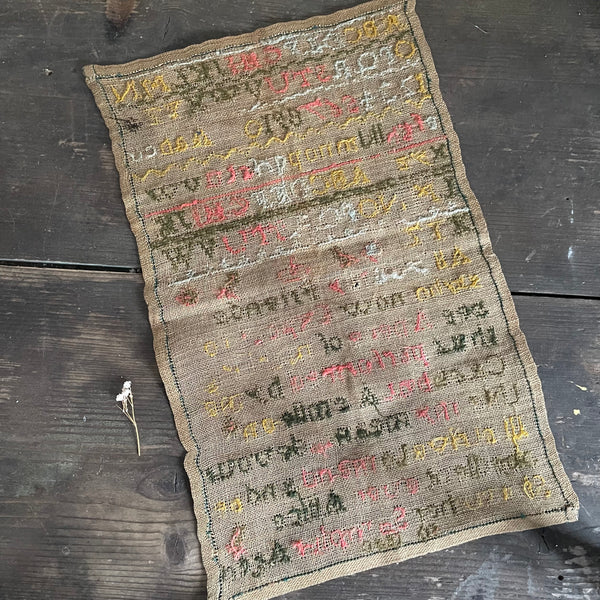 Antique 1882 Victorian Sampler