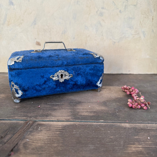 Antique Blue Velvet Box
