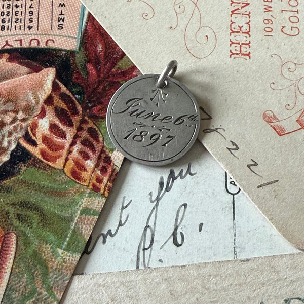 Victorian June 6th 1897 Love Token Charm