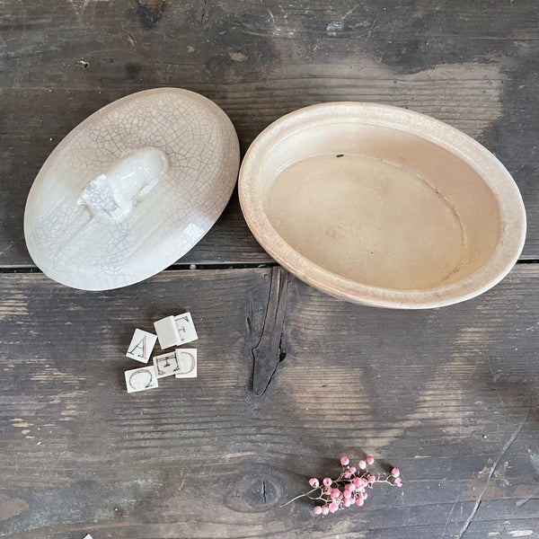 Antique Cow Lid Butter Dish