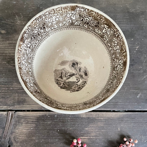 Antique Crazed & Stained Bowl Dish