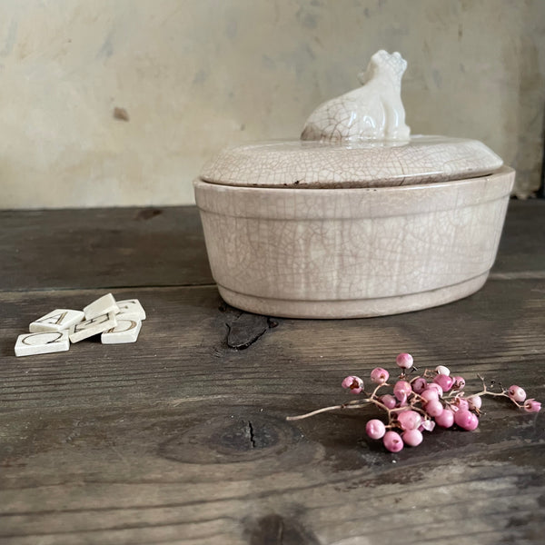 Antique Cow Lid Butter Dish
