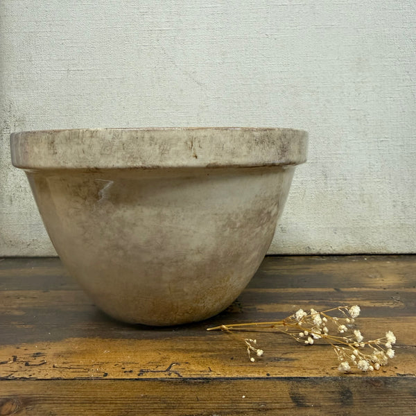 Antique Stained & Crazed Pudding Bowl