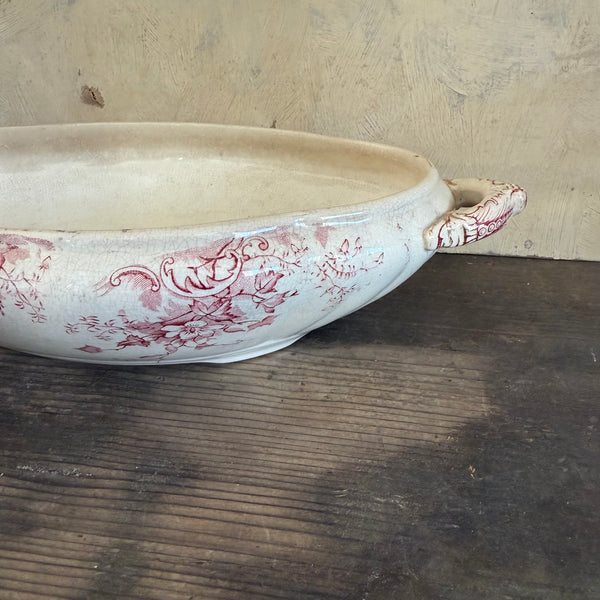 Antique Transferware Pink Tureen