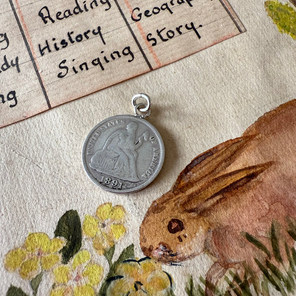 Victorian C Love Token Charm