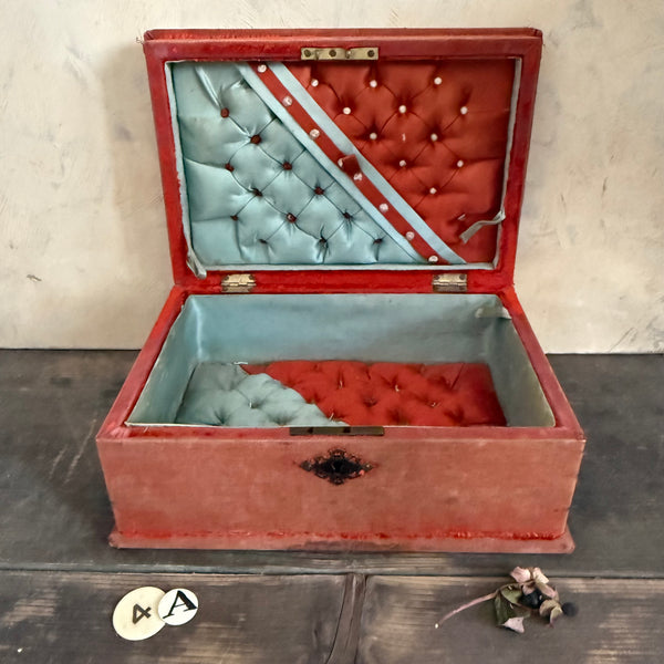 Antique Worn Velvet Box