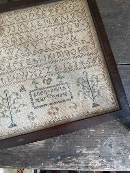 Beautiful Antique 1840 Sampler